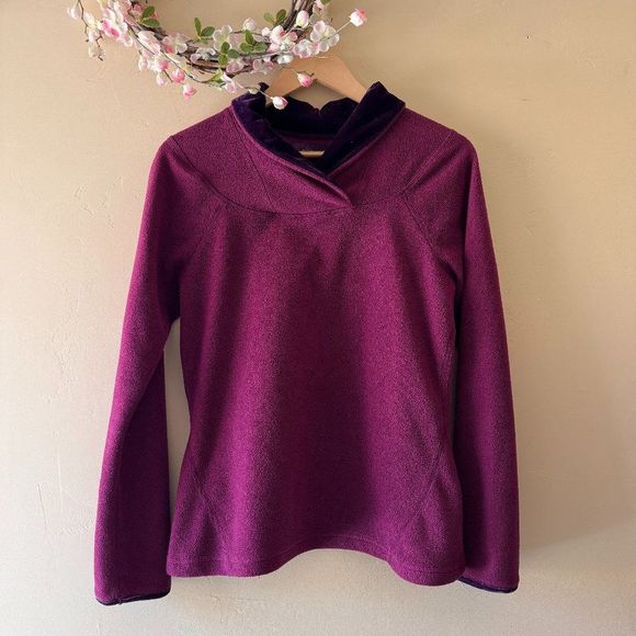 Prana Fleece Pullover with velvet collar size M - Picture 2 of 7